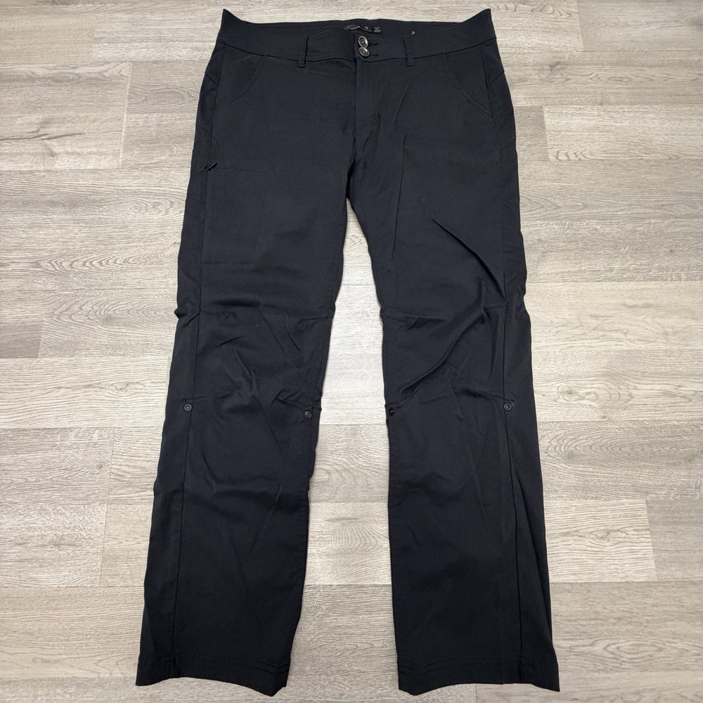 PrAna Halle II Pants Womens 14 Moonrock Roll Up Hiking Convertible Travel Hiking - Picture 2 of 14